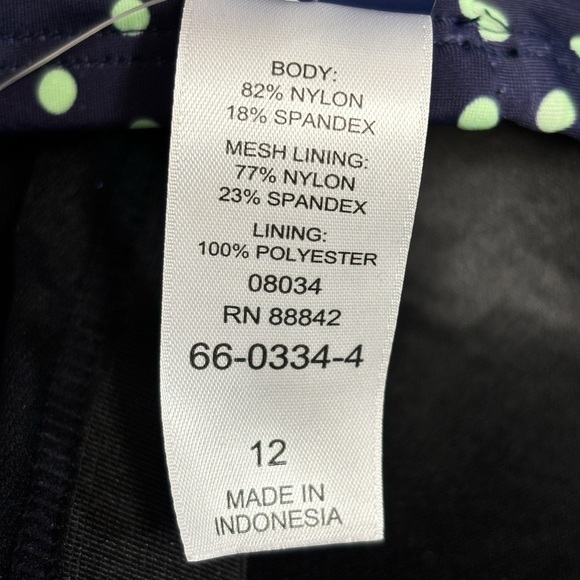 NWT Swimsuits for all Retro Polka Dot Halter Skirted One Piece Swimsuit 12 Navy - Picture 4 of 7